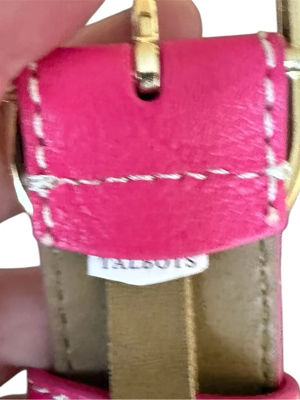 Talbots Pretty in Pink Belt| Gold Hardware| Preppy Belt M